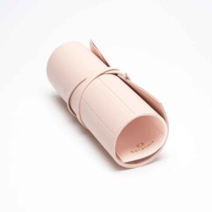 Estetika Makeup Brush Roll Holder – Blush Pink (Holds up to 12 brushes)