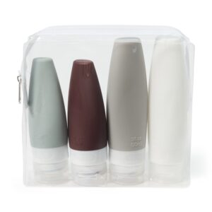 Brilliant Basics Silicone Travel Bottle Set – 4 Piece (2 x 60mL + 2 x 90mL)